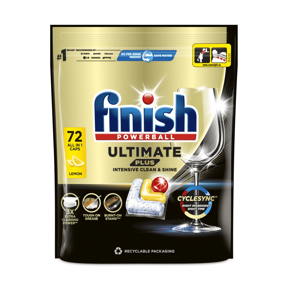 Produkt FINISH Tabletki i kapsułki do zmywarki Kapsułki do zmywarki FINISH Ultimate Plus All in One Lemon 72 szt 003009