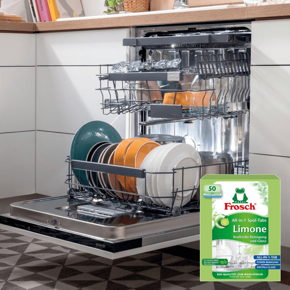 Produkt FROSCH Tabletki i kapsułki do zmywarki Tabletki do zmywarki FROSCH All in One Tabs Lime XL 50x18g 001976