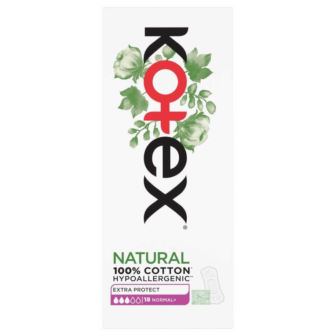 Produkt KOTEX Wkładki higieniczne Wkładki higieniczne KOTEX Natural Normal+ 18szt 033785