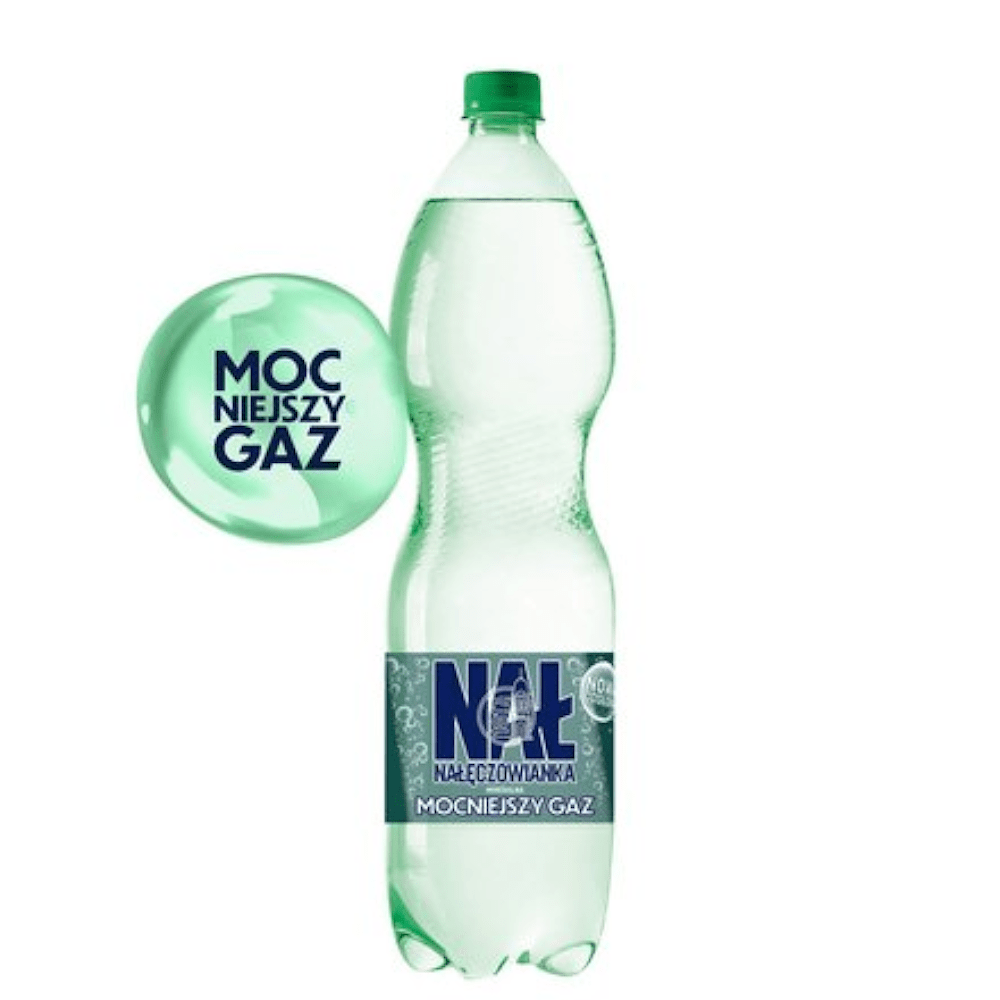 Produkt NAŁĘCZOWIANKA Woda gazowana Woda mineralna gazowana NAŁĘCZOWIANKA mocniejszy gaz 1,5l 003768