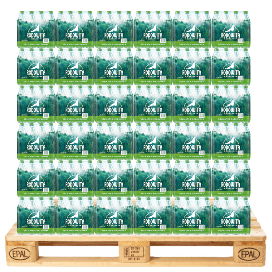 Produkt RODOWITA Woda Woda mineralna RODOWITA z Roztocza delikatnie gazowana Paleta 1296x 0,6 l K_038963_1296