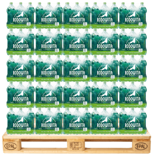 Produkt RODOWITA Woda Woda mineralna RODOWITA z Roztocza delikatnie gazowana Paleta 684x 1l K_039303_684