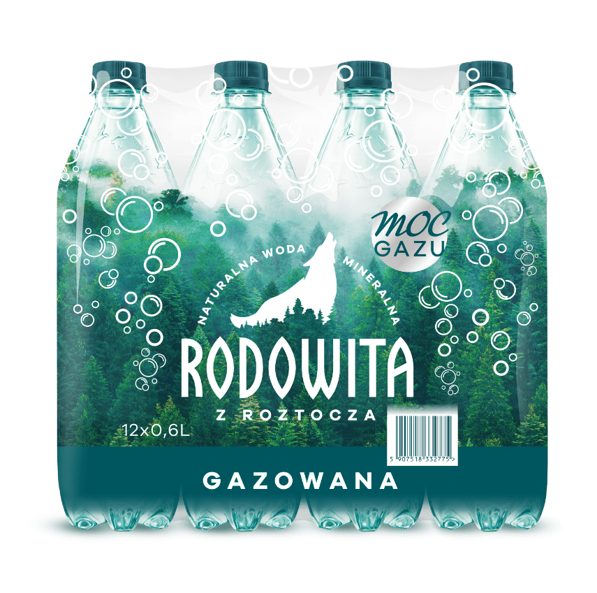 Produkt RODOWITA Woda Woda mineralna RODOWITA z Roztocza gazowana Paleta 1296x 0,6 l K_038962_1296