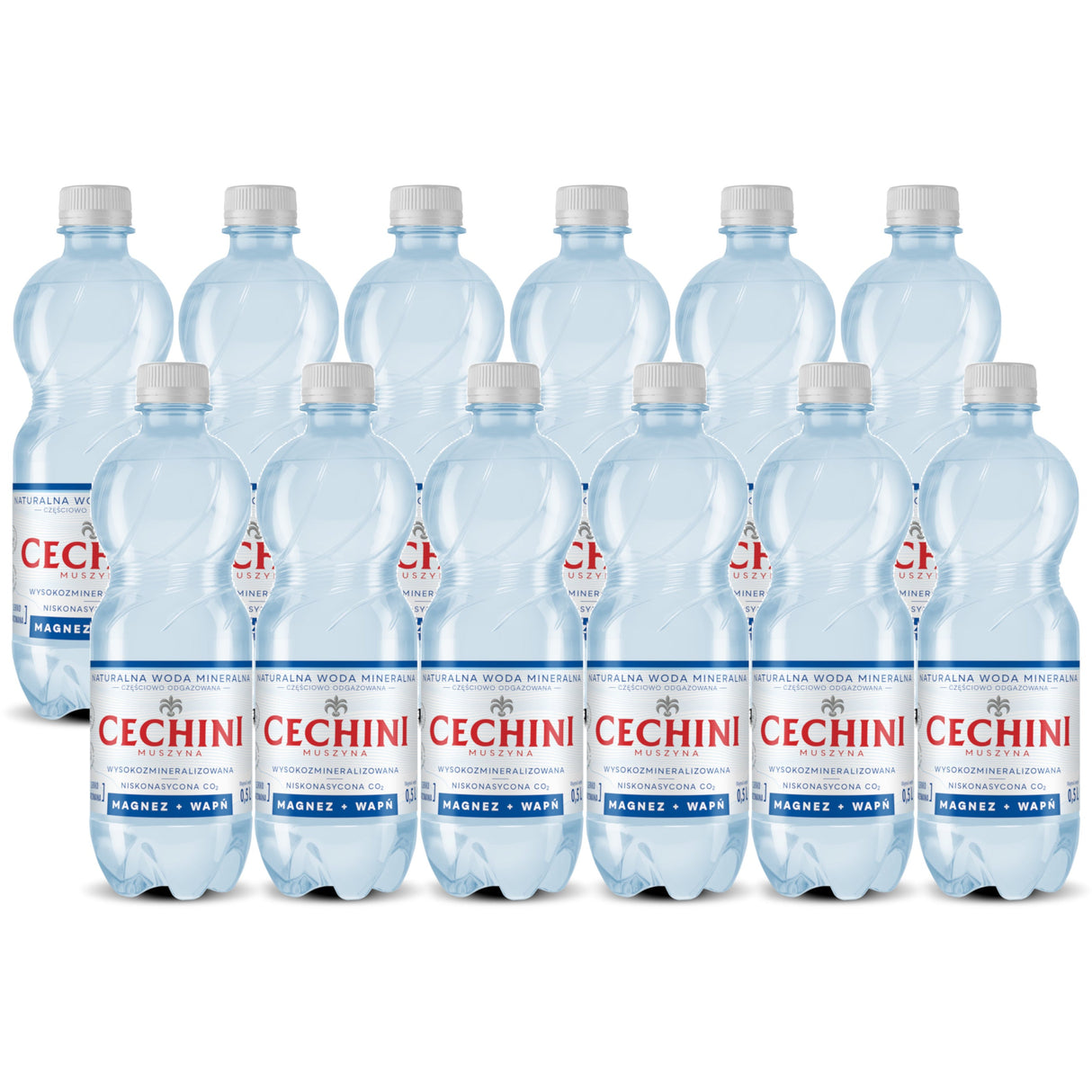 Produkt CECHINI MUSZYNA Woda wysokomineralizowana 12x Woda niskonasycona CECHINI MUSZYNA wysokozmineralizowana 0,5l K_004789_12