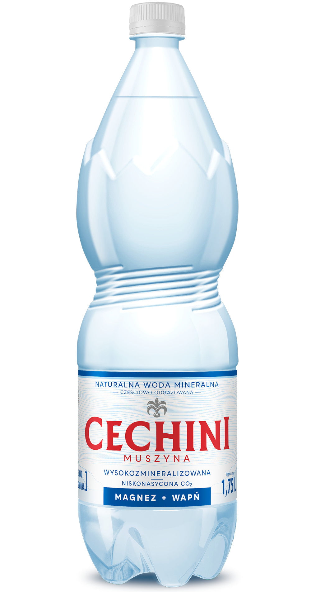 Produkt CECHINI MUSZYNA Woda wysokomineralizowana Woda niskonasycona CECHINI MUSZYNA wysokozmineralizowana 1,75l 004804