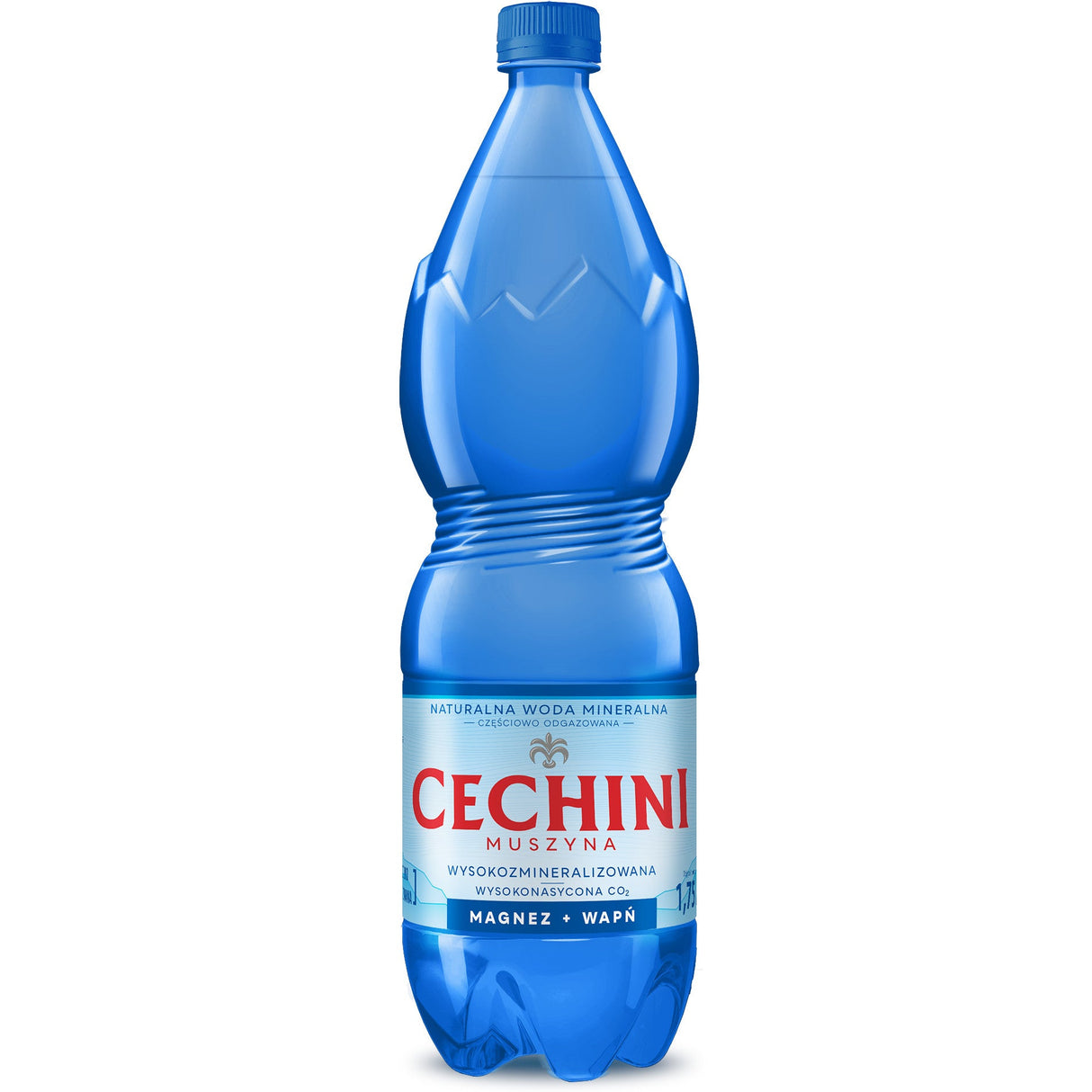 Produkt CECHINI MUSZYNA Woda wysokomineralizowana Woda wysokonasycona CECHINI MUSZYNA wysokozmineralizowana 1,75l 004805