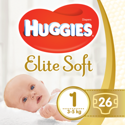 HUGGIES 26szt Goldfinger Newborn 1 (2-5kg) Pieluchy