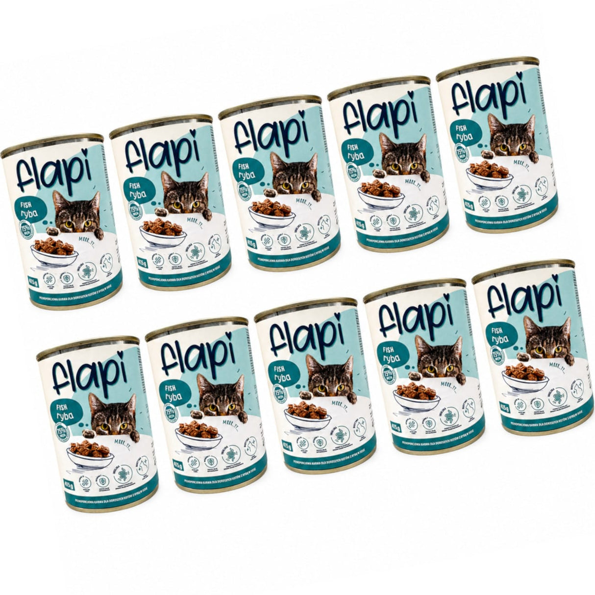 Produkt Flapi 10x Karma dla kota FLAPI Kawałki z rybą w sosie 415g K_005480_10