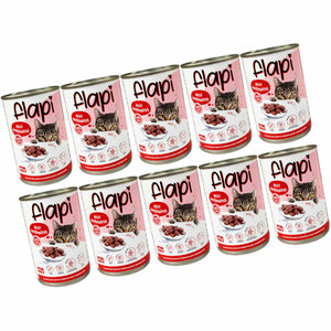 Produkt Flapi 10x Karma dla kota FLAPI Kawałki z wołowiną w sosie 415g K_005479_10