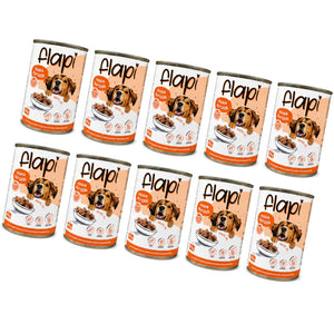 Produkt Flapi 10x Karma dla psa FLAPI Kawałki z kurczakiem w sosie 415g K_005481_10
