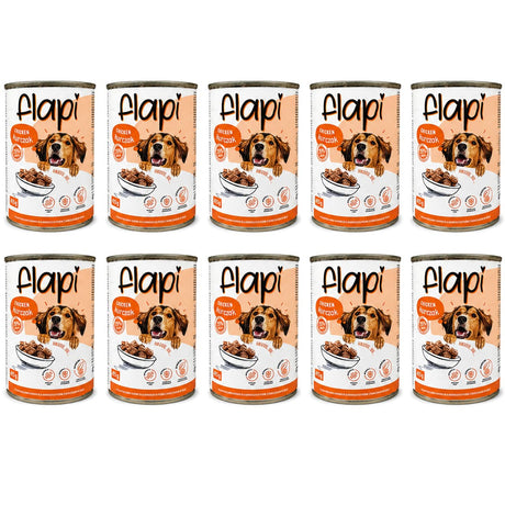 Produkt Flapi 10x Karma dla psa FLAPI Kawałki z kurczakiem w sosie 415g K_005481_10
