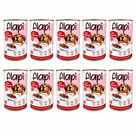 Produkt Flapi 10x Karma dla psa FLAPI Kawałki z wołowiną w sosie 415g K_005484_10