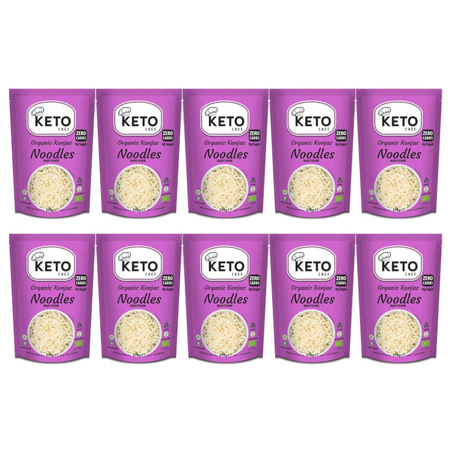 Produkt KETO CHEF (makarony konjac) 10x MAKARON KETO (KONJAC TYPU NOODLE GOTOWY NA WOKA) BEZGLUTENOWY BIO 270 g - KETO CHEF K_049519_10
