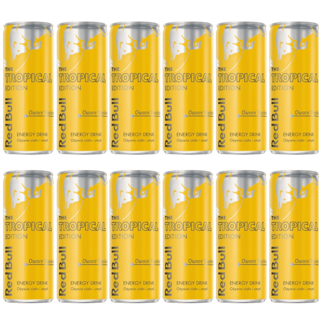 Produkt RED BULL 12x Napój energetyczny RED BULL Tropical Edition Puszka 250ml K_032665_12