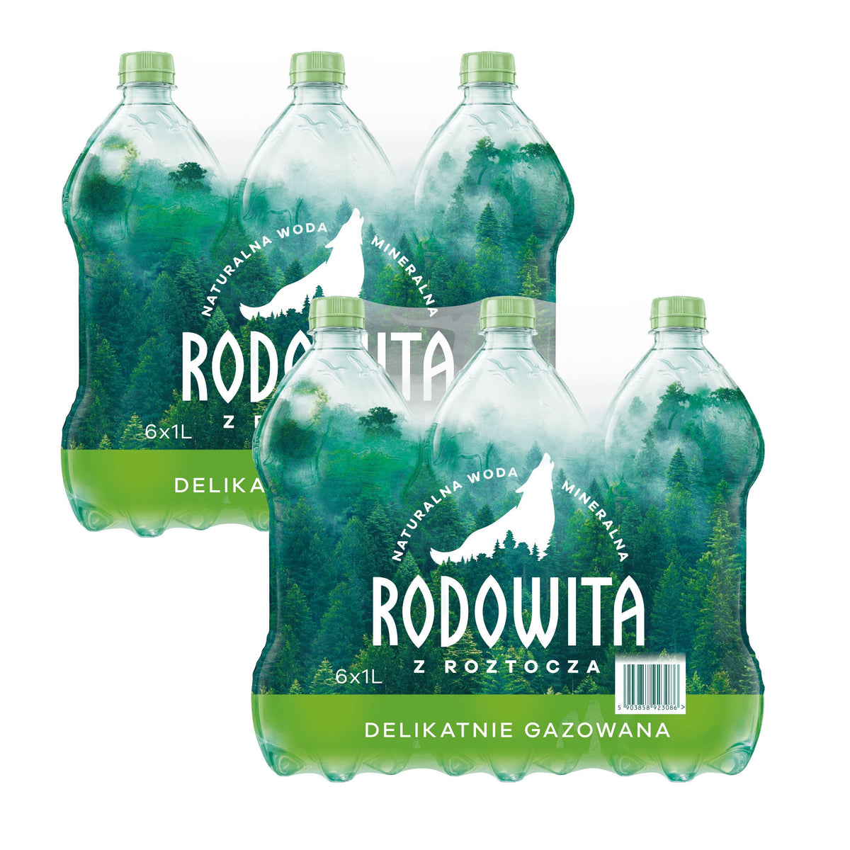 Produkt RODOWITA 12x Woda mineralna RODOWITA z Roztocza delikatnie gazowana 1 l kaucja K_005341_12