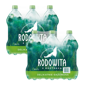 Produkt RODOWITA 12x Woda mineralna RODOWITA z Roztocza delikatnie gazowana 1 l kaucja K_005341_12