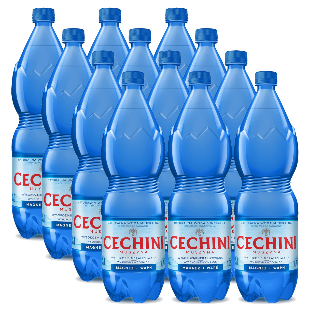 Produkt CECHINI MUSZYNA 12x Woda wysokonasycona CECHINI MUSZYNA wysokozmineralizowana 1,75l kaucja K_004824_12
