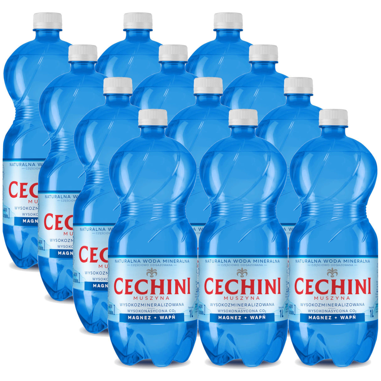 Produkt CECHINI MUSZYNA 12x Woda wysokonasycona CECHINI MUSZYNA wysokozmineralizowana 1l kaucja K_004818_12
