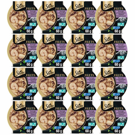 Produkt SHEBA 16x Mokra karma dla kota SHEBA Fileciki Kurczak ryby krewetki w sosie 60g K_005606_16