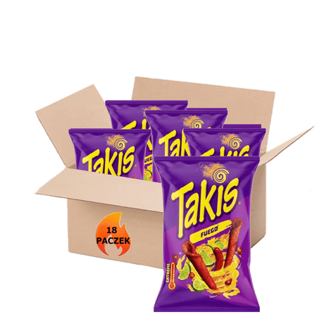 Produkt TAKIS 18x Chipsy kukurydziane TAKIS Fuego Ostra papryka chili i Limonka 100g K_003696_18