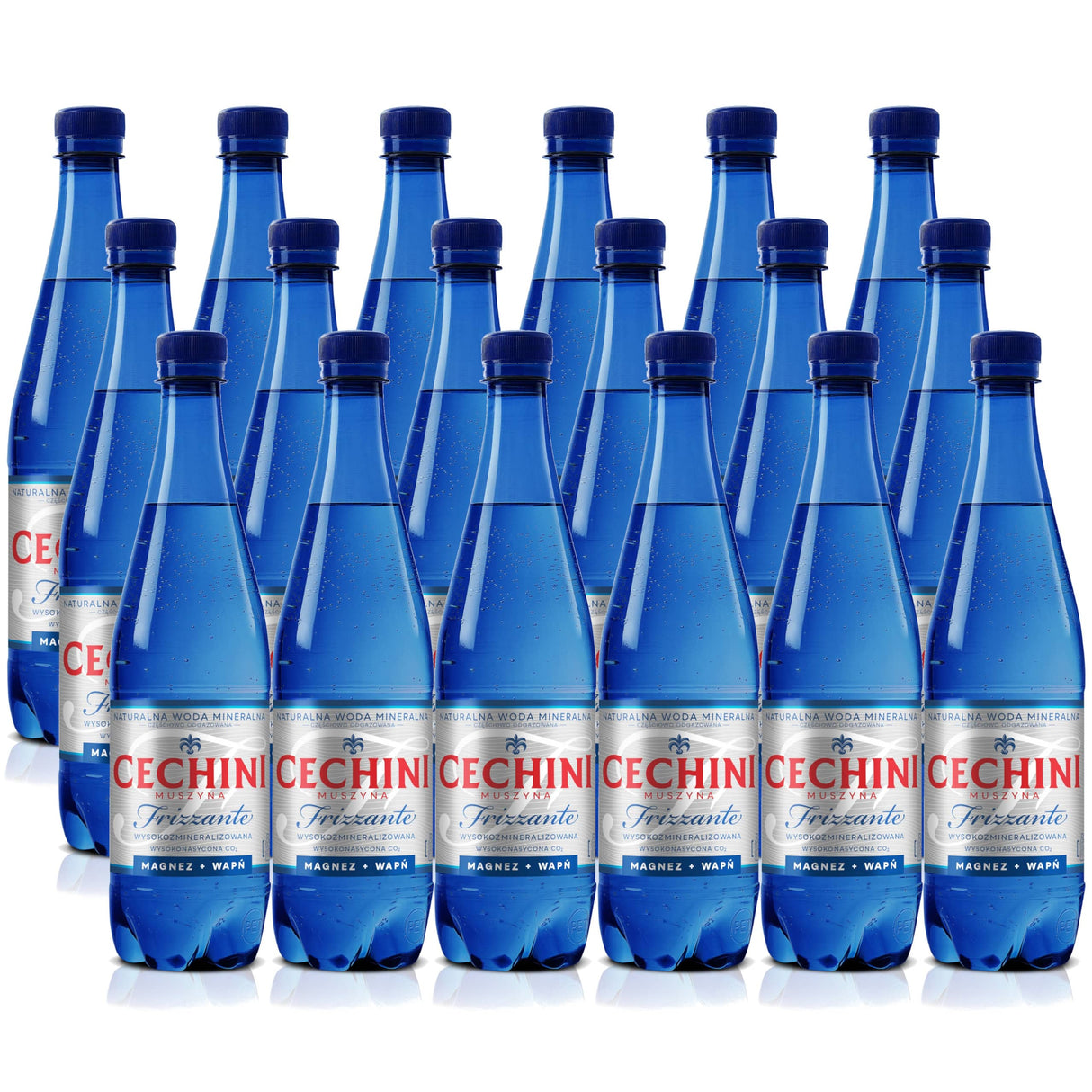 Produkt CECHINI MUSZYNA 18x Woda wysokonasycona CECHINI MUSZYNA Frizzante mineralna 0,75l kaucja K_004815_18