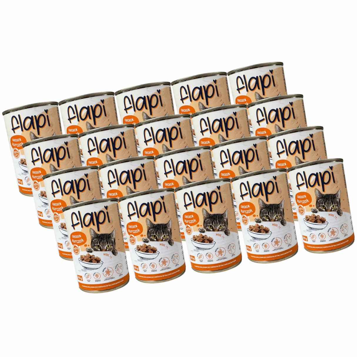 Produkt Flapi 20x Karma dla kota FLAPI Kawałki z kurczakiem w sosie 415g K_005441_20