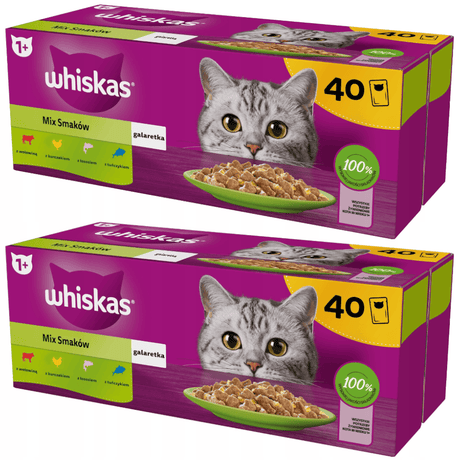 Produkt WHISKAS 2x Karma mokra dla kota WHISKAS Mix smaków w galarecie 40x85 g K_038636_2