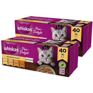 Produkt WHISKAS 2x Karma mokra dla kota WHISKAS Pure Delight Drobiowa Uczta w galaretce 40x 85g K_039565_2