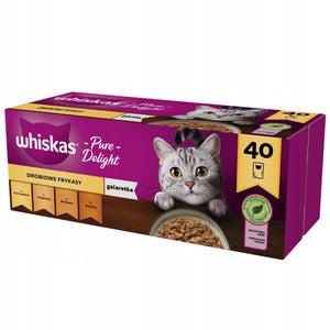 Produkt WHISKAS 2x Karma mokra dla kota WHISKAS Pure Delight Drobiowa Uczta w galaretce 40x 85g K_039565_2