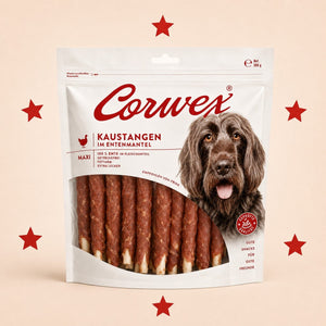 CORWEX Premium Pałeczki Owinięte Kaczką Gryzak dla Psa 500g