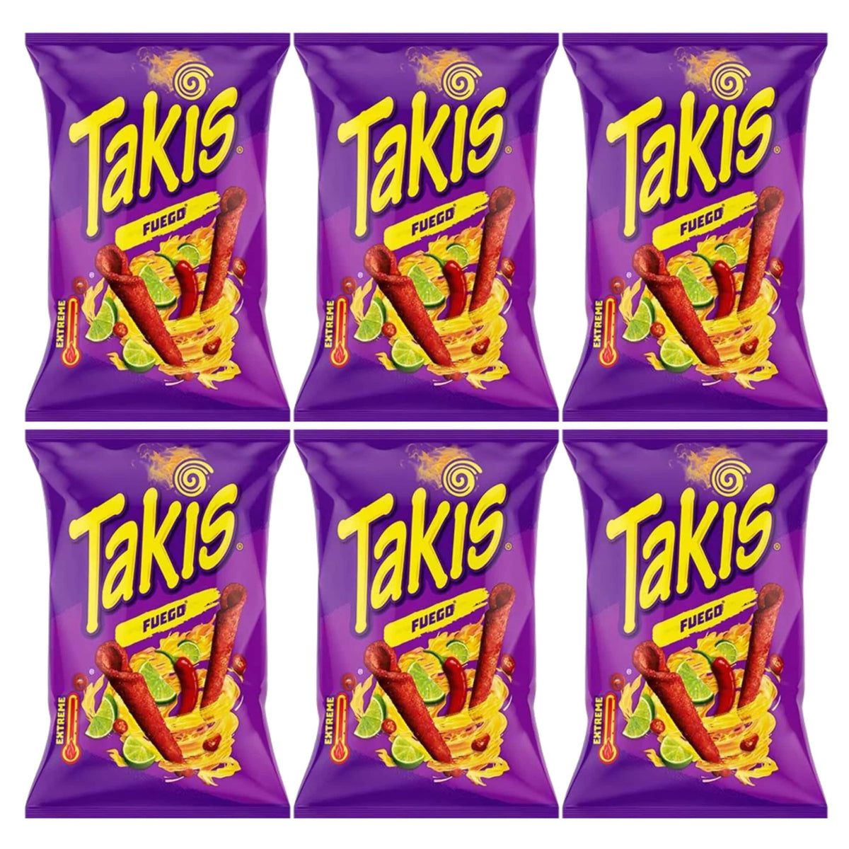 Produkt TAKIS 6x Chipsy kukurydziane TAKIS Fuego o smaku papryki chili i limonki 100 g K_003696_6