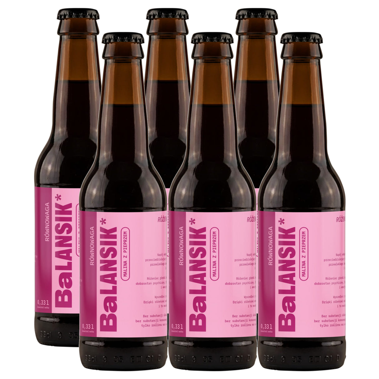 Produkt BALANSIK - YRGH sp. z o.o. 6x Napój BALANSIK Malina Pieprz Butelka 0,33l K_005399_6