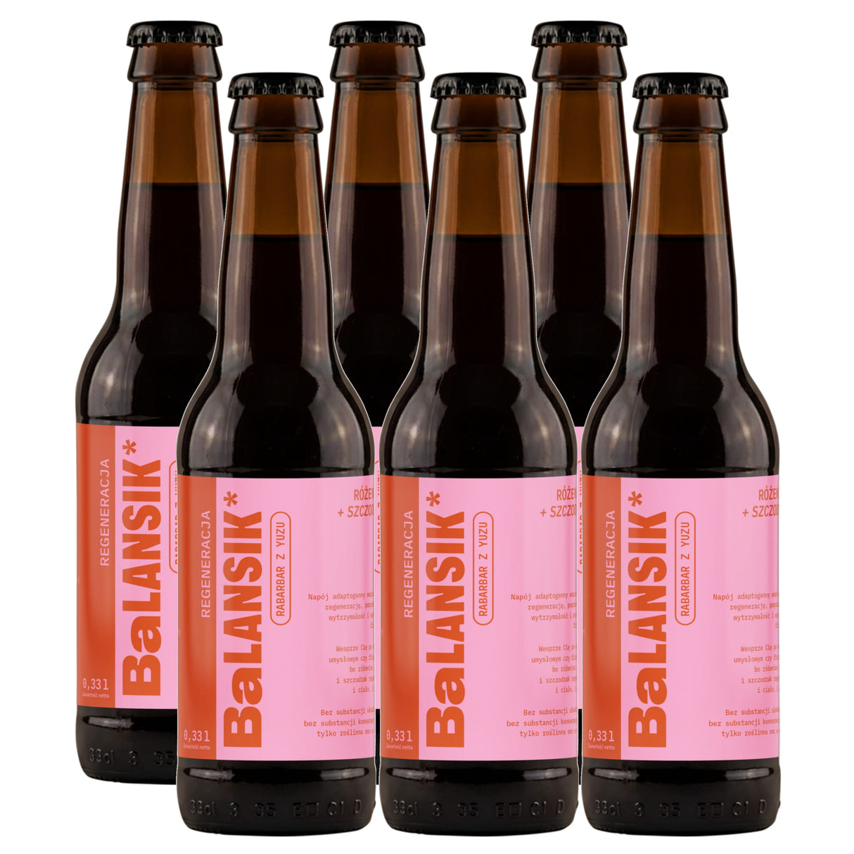 Produkt BALANSIK - YRGH sp. z o.o. 6x Napój BALANSIK Rabarbar Yuzu Butelka 0,33l K_005397_6