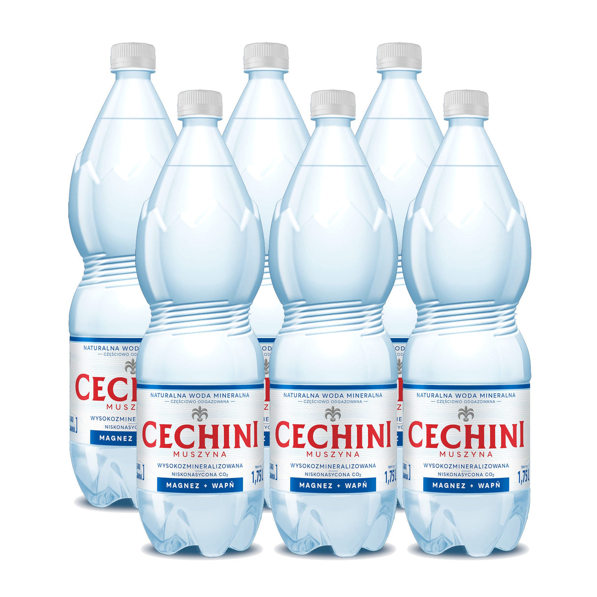Produkt CECHINI MUSZYNA 6x Woda niskonasycona CECHINI MUSZYNA wysokozmineralizowana 1,75l KAUCJA K_004823_6