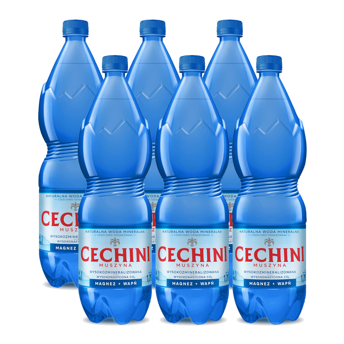 Produkt CECHINI MUSZYNA 6x Woda wysokonasycona CECHINI MUSZYNA wysokozmineralizowana 1,75l kaucja K_004824_6