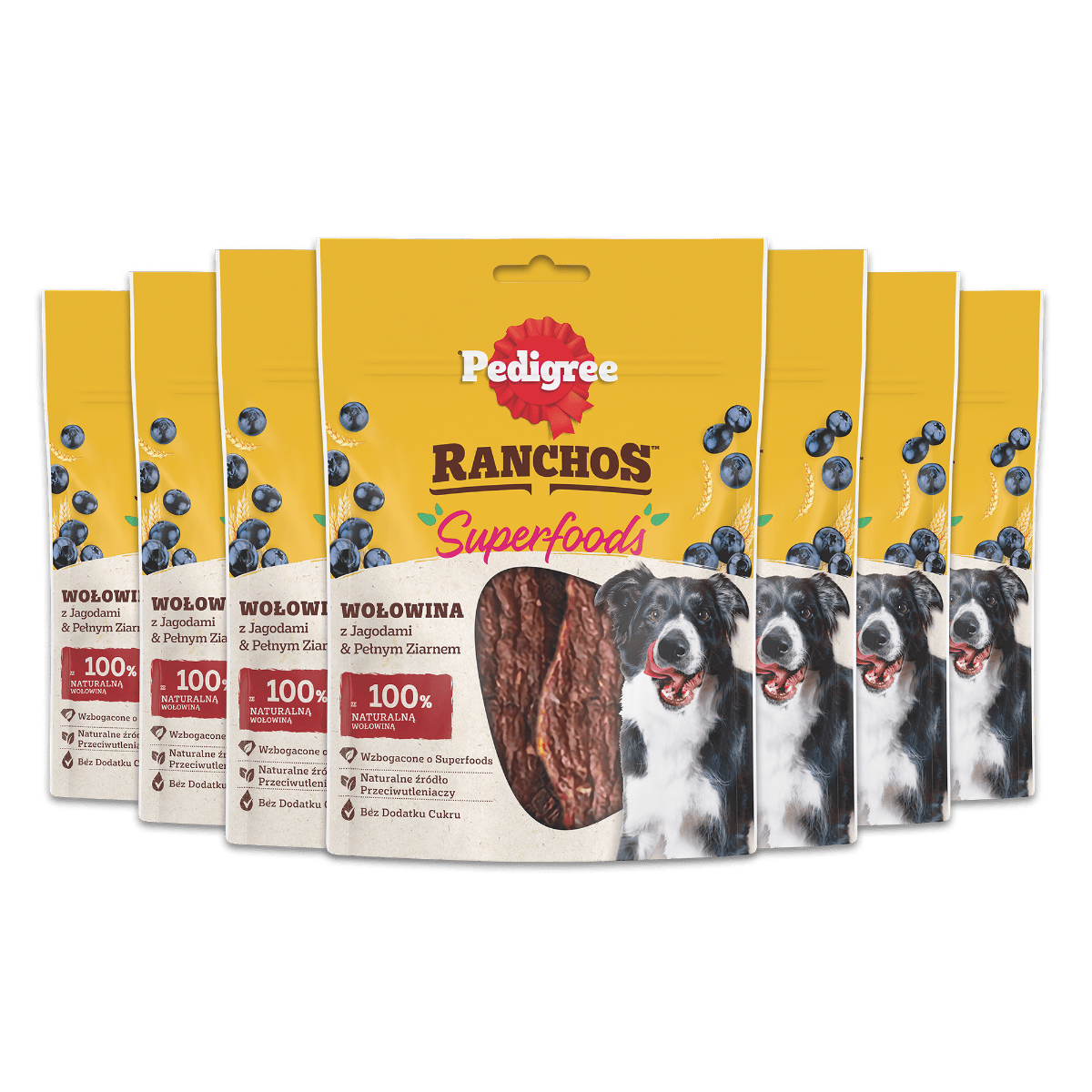 Produkt PEDIGREE 7 x Przysmak dla psa PEDIGREE Ranchos superfood wołowina z jagodami 70g K_005437_7
