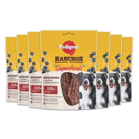 Produkt PEDIGREE 7 x Przysmak dla psa PEDIGREE Ranchos superfood wołowina z jagodami 70g K_005437_7