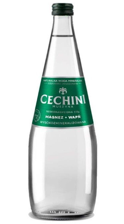 Woda niskonasycona CECHINI MUSZYNA wysokozmineralizowana - szklana 0,7l