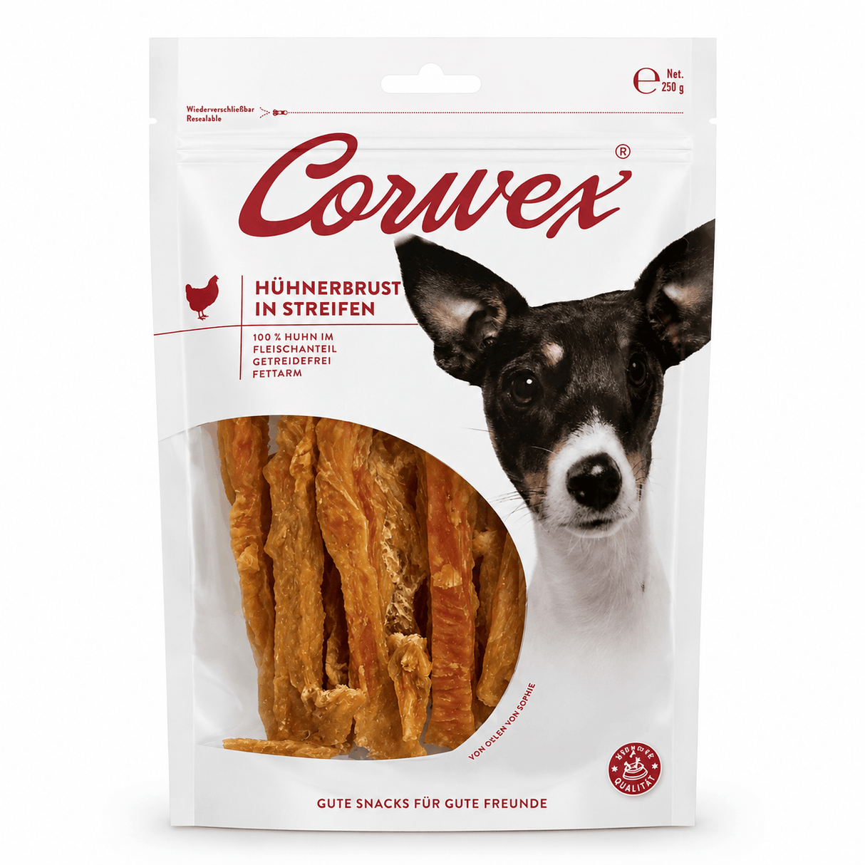 CORWEX Premium Paski z Piersi Kurczaka Przysmak dla Psa 250g