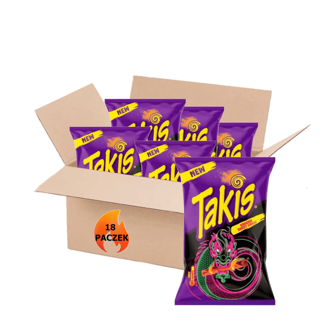 Produkt TAKIS Chipsy 18x Chipsy kukurydziane Tortilla TAKIS Dragon Sweet Chilli 100g K_002610_18