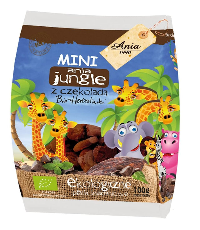 Produkt BIO ANIA (ciastka, muffiny, wafle) CIASTKA Z CZEKOLADĄ MINI JUNGLE BIO 100 g - BIO ANIA 5903453005408
