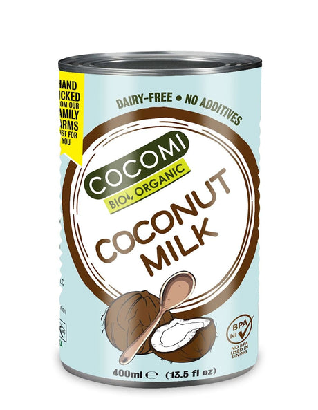 Produkt COCOMI (wody kokosowe, oleje kokosowe, śmietanki) COCONUT MILK - NAPÓJ KOKOSOWY BEZ GUMY GUAR (17 % TŁUSZCZU) BIO 400 ml - COCOMI 4792038024009