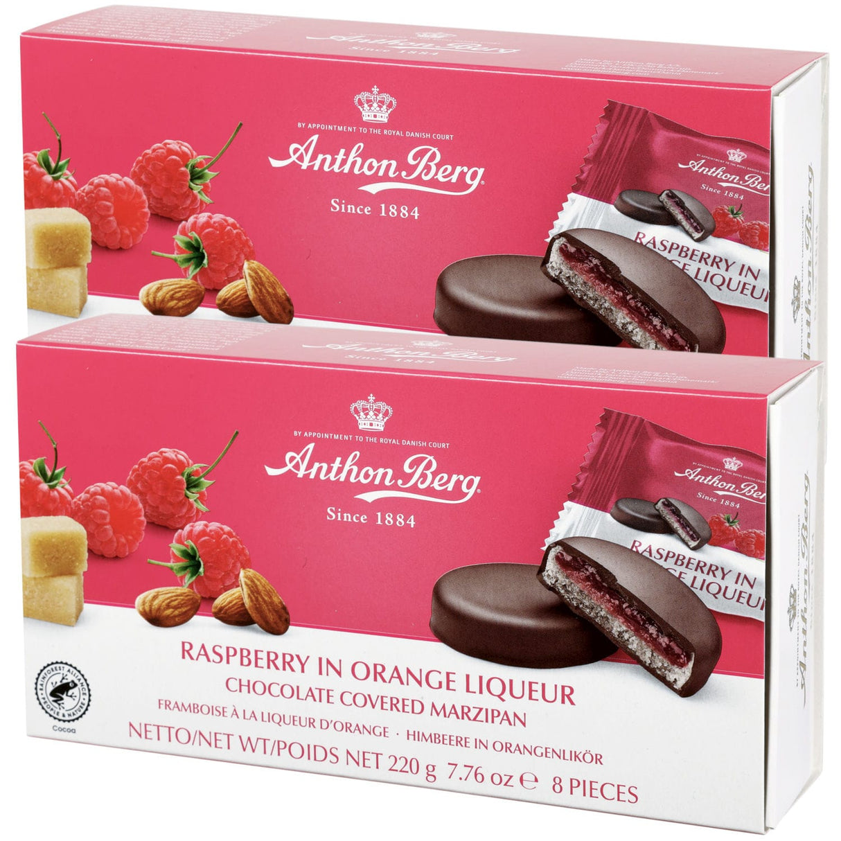 Produkt ANTHON BERG Czekolada 2x Czekoladki z alkoholem Anthon Berg Raspberry in Orange Liqueur 220g K_004171_2
