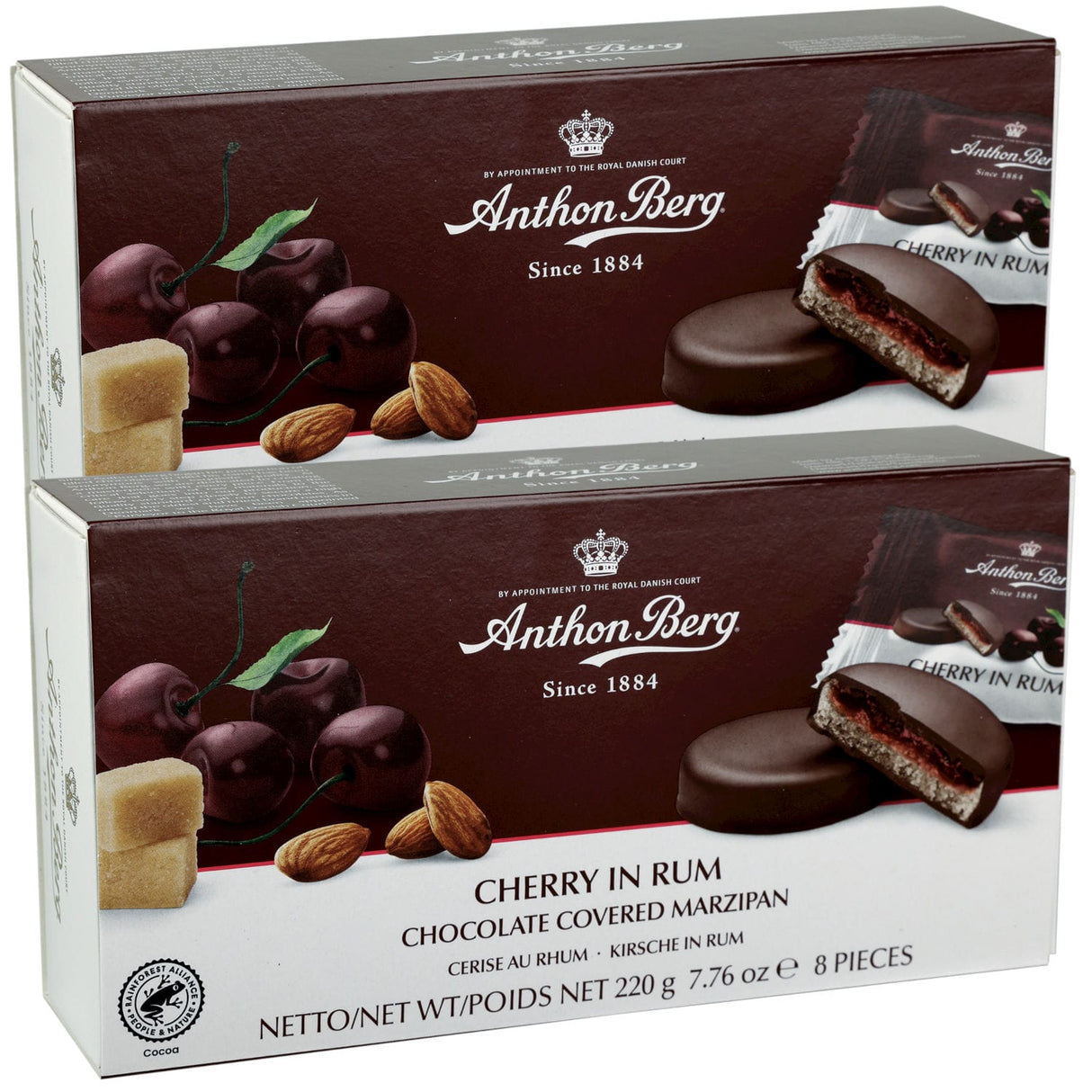 Produkt ANTHON BERG Czekolada 2x Czekoladki z alkoholem i marcepanem Anthon Berg Cherry in Rum 220g K_004174_2