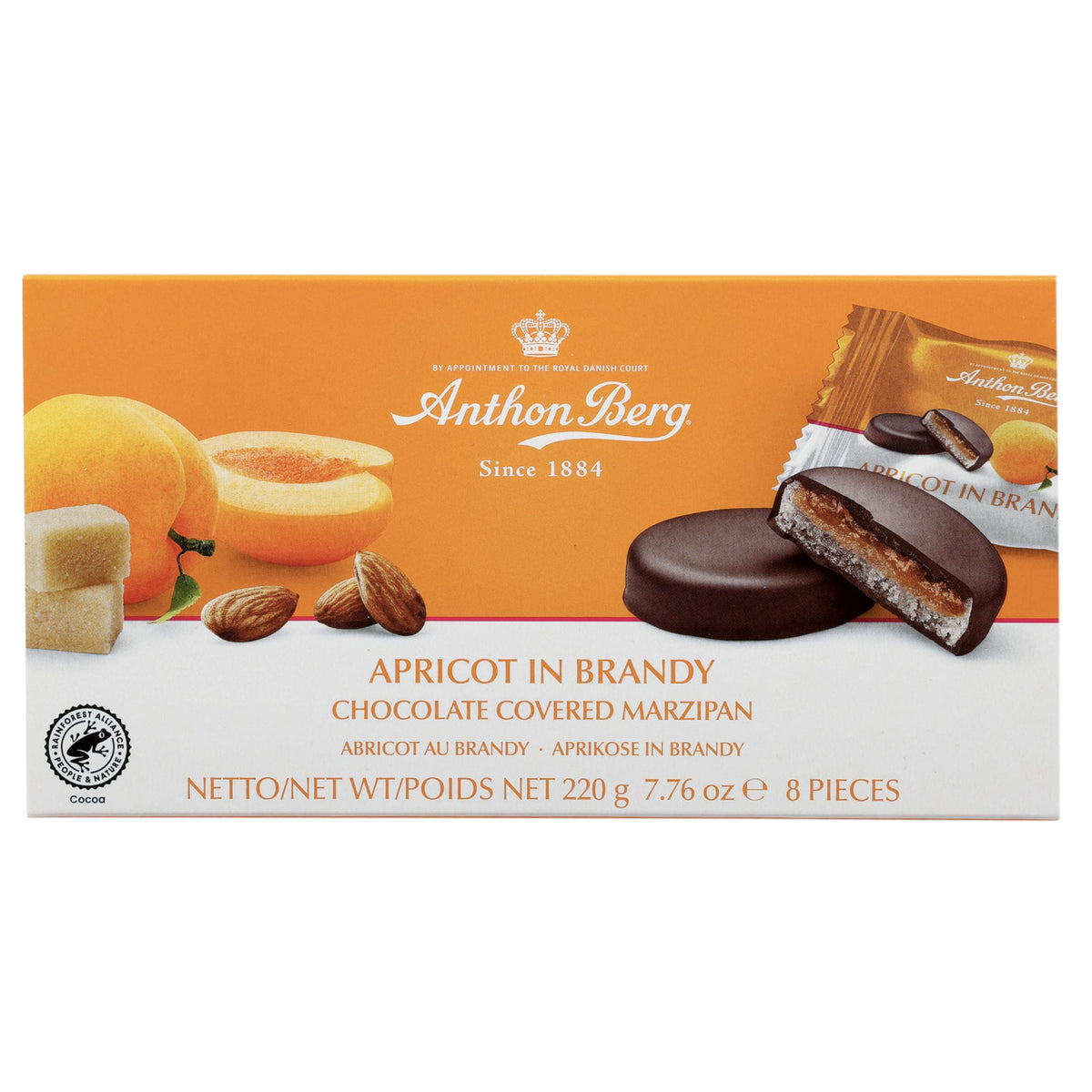 Produkt ANTHON BERG Czekolada 4x Czekoladki z alkoholem i marcepanem Anthon Berg Apricot in Brandy 220g K_004173_4