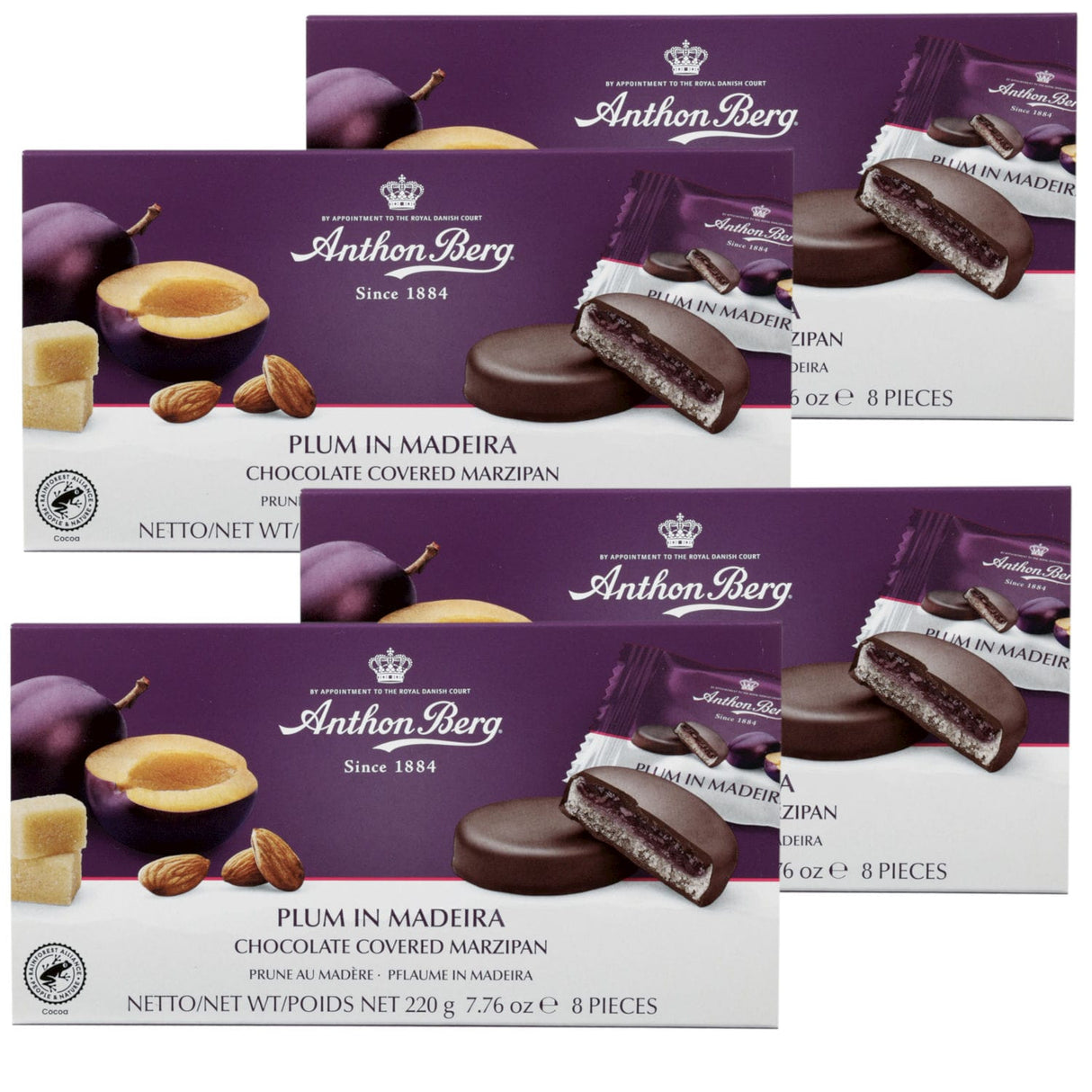 Produkt ANTHON BERG Czekolada 4x Owoce w czekoladzie z alkoholem i marcepanem Anthon Berg Plum in Madeira 220g K_004172_4