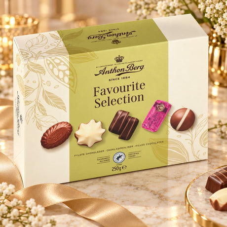 Produkt ANTHON BERG Czekolada Bombonierka Anthon Berg Favourite Selection czekoladki z nadzieniem 250g 006654