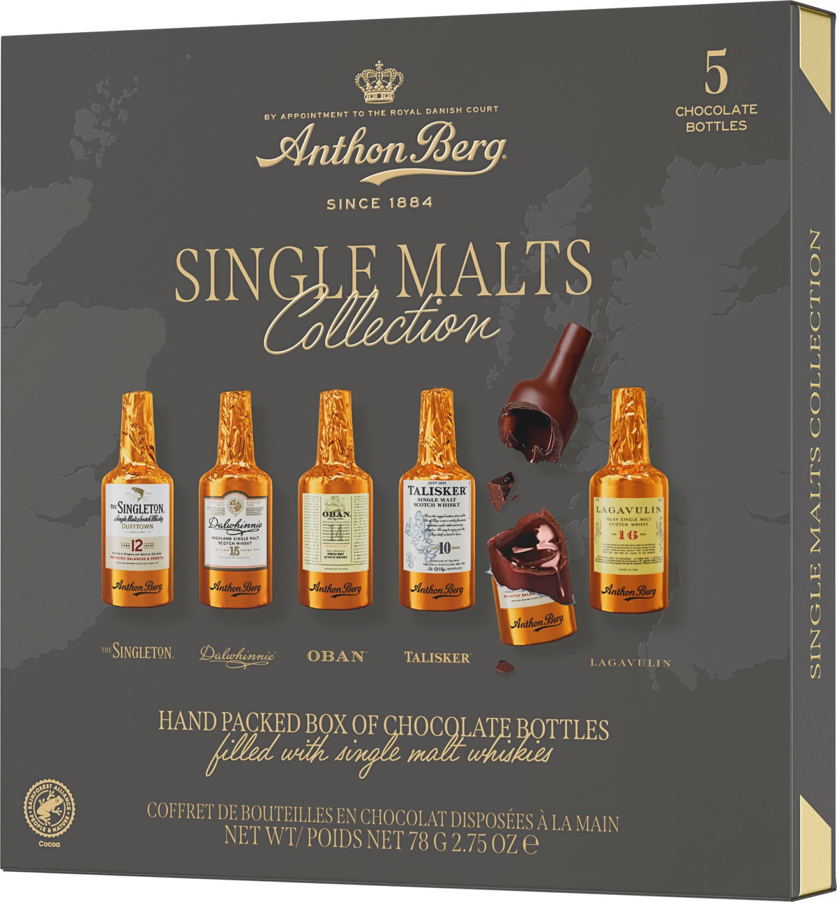 Produkt ANTHON BERG Czekolada Czekoladki z alkoholem Anthon Berg Chocolate Single Malt 5 szt 78g 006177
