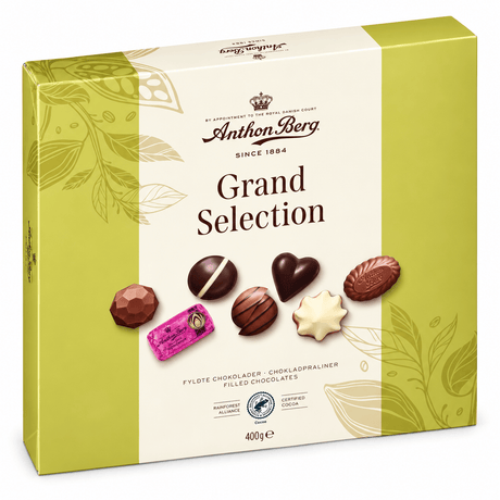Produkt ANTHON BERG Czekolada Zestaw pralin Anthon Berg Grand Selection 400g + Berg Heart Shaped Gold Box 150g Z10073