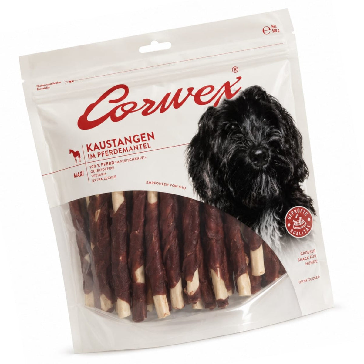 CORWEX Premium Pałeczki Owinięte Koniną Gryzak dla Psa 500g